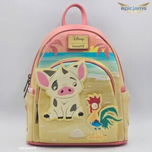 Loungefly Disney Moana Pua & Hei Hei Sunset Mini Backpack Bag New